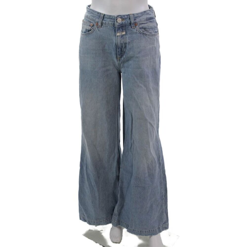 Closed Womens Cotton Denim Five Pocket Mid-Rise Wide Leg Jeans Blue Size 27